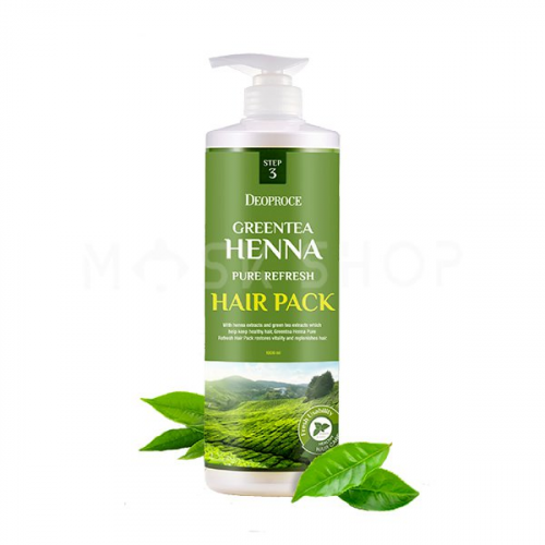 Маска для волос с экстрактом зеленого чая и хной Deoproce Green Tea Henna Pure Refresh Hair Pack