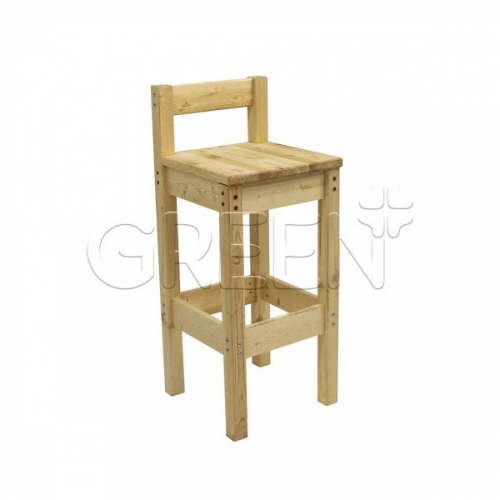 Стул барный из массива с низкой спинкой Green Mebel
