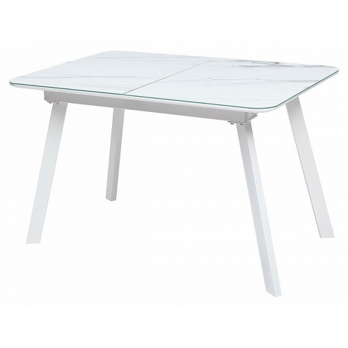 Стол ARUBA 120 GREY-WHITE/ WHITE глазурованное стекло Браво OKT2160GWHTWHT