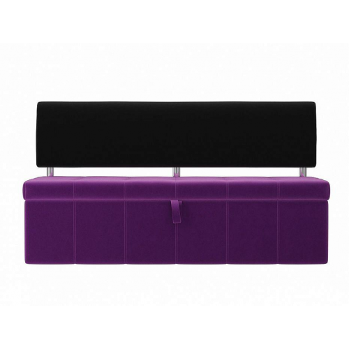 Кухонный прямой диван Стоун Микровельвет Фиолетовый/Чёрный Браво 107251
