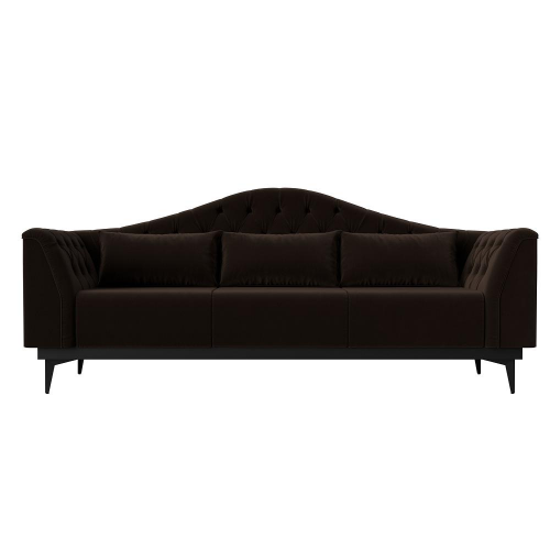Прямой диван Флорида микровельвет коричневый Браво 112358
