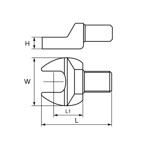 GARWIN INDUSTRIAL 505570-46-14 Насадка для динамометрического ключа рожковая 46 мм, с посадочным квадратом 14х18