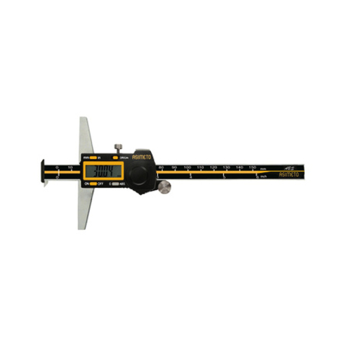 ASIMETO 323-06-7 Штангенглубиномер цифровой ABS с двойным крюком 0,01 мм, 0—150 мм