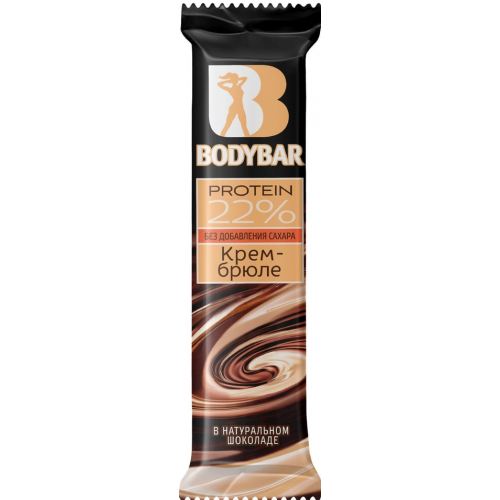 Батончик протеиновый BodyBar 22% Крем-брюле в горьком шоколаде 50г Bodybar