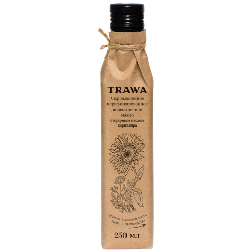 Масло подсолнечное Trawa сыродавленное с эфирным маслом кориандра 250мл