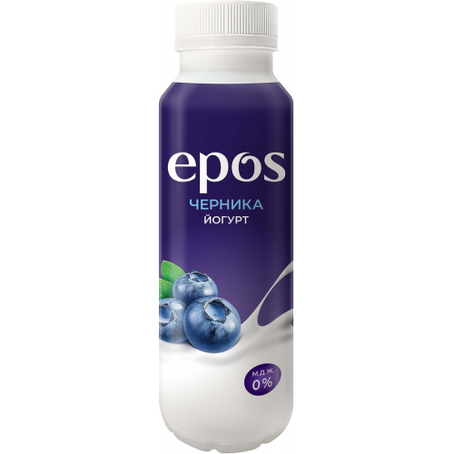 Йогурт питьевой Epos с черникой обезжиренный 250г