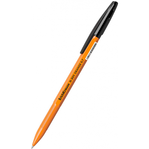 Ручка Erich Krause R-301 Orange Stick шариковая черная 0.7мм
