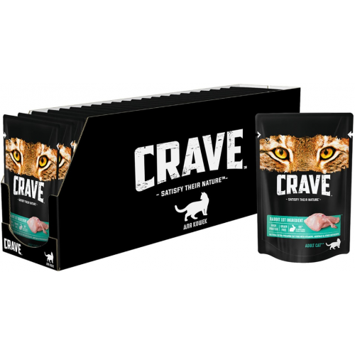 Влажный корм для кошек Crave Кролик 70г (упаковка 12 шт.)