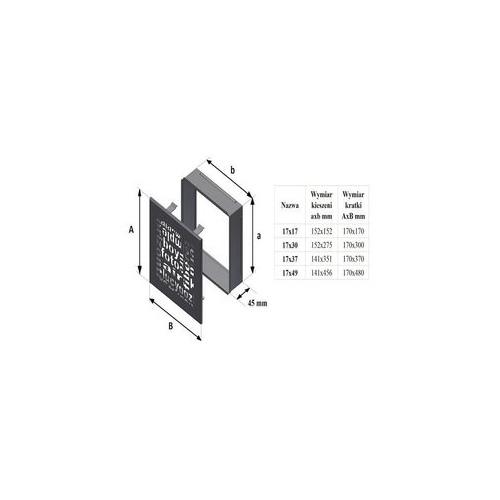 Вентиляционная решетка Kratki 17x37 ABC белая 37ABC/B