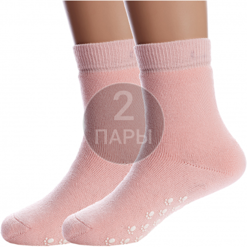 Комплект из 2 пар детских махровых носков conte kids рис. 000, светло-розовые Conte 2-7С-53СП