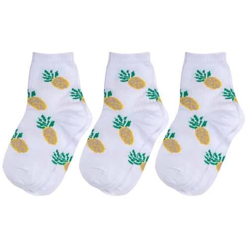 Комплект из 3 пар детских носков альтаир белые с бежевыми ананасами Альтаир 3-А225