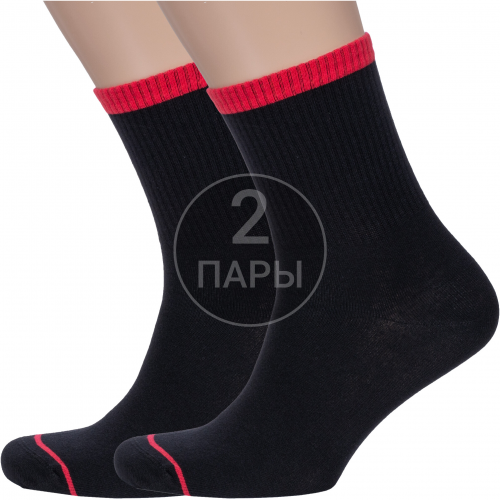 Комплект из 2 пар мужских спортивных носков rusocks (орудьевский трикотаж) черные Rusocks 2-М3-13749