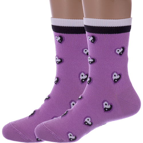 Комплект из 2 пар детских носков conte kids рис. 930, сиреневые Conte 2-5С-11СП