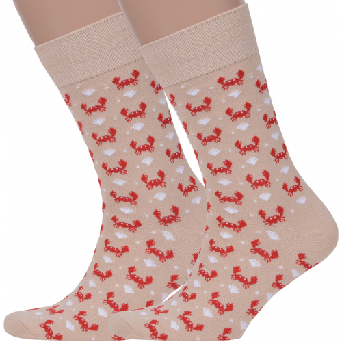 Комплект из 2 пар мужских носков moscowsocksclub №м29 бежевые Moscowsocksclub 2-nm-314