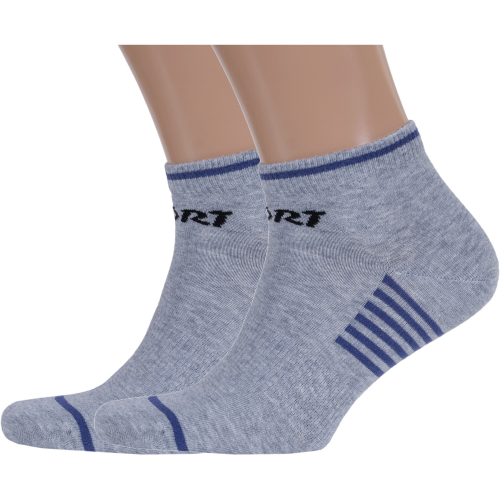 Комплект из 2 пар мужских спортивных носков rusocks (орудьевский трикотаж) серые Rusocks 2-М3-23743