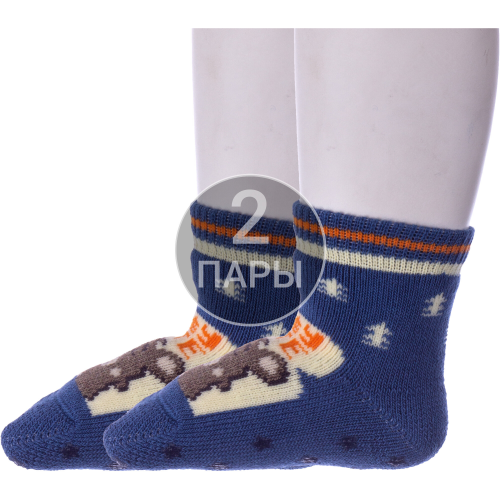 Комплект из 2 пар детских махровых носков conte kids рис. 469, синие Conte 2-7С-53СП