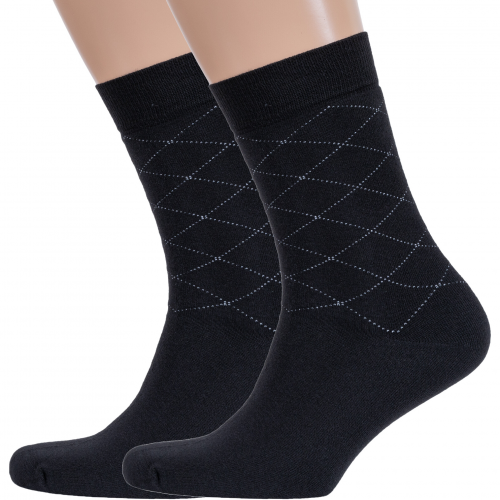 Комплект из 2 пар мужских махровых носков rusocks (орудьевский трикотаж) черные Rusocks 2-М3-33063