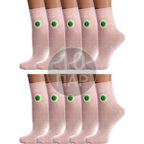 Комплект из 10 пар женских носков с ослабленной резинкой para socks розовые меланж Para socks 10-L1D19
