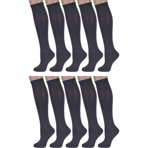 Комплект из 10 пар женских гольфов rusocks (орудьевский трикотаж) темно-серые Rusocks 10-Ж-160/1