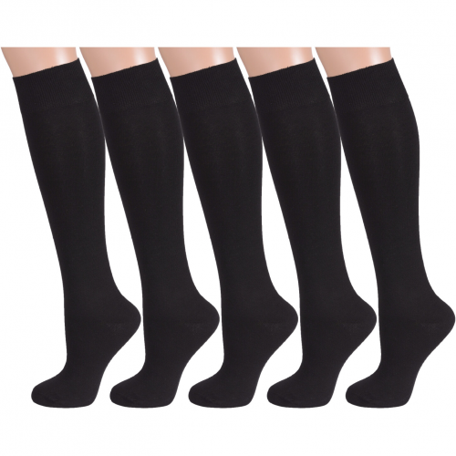 Комплект из 5 пар женских гольфов rusocks (орудьевский трикотаж) черные Rusocks 5-Ж-160/1