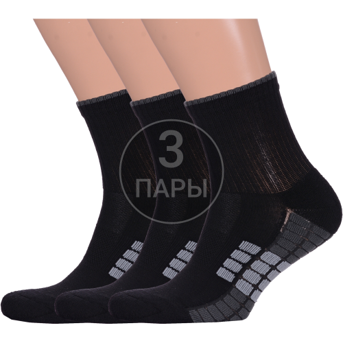 Комплект из 3 пар спортивных носков с махровым следом para socks черные Para socks 3-13S05