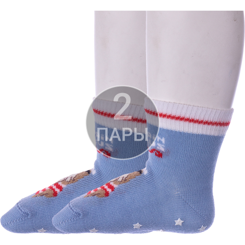 Комплект из 2 пар детских носков conte kids рис. 471, светло-голубые Conte 2-7С-54СП