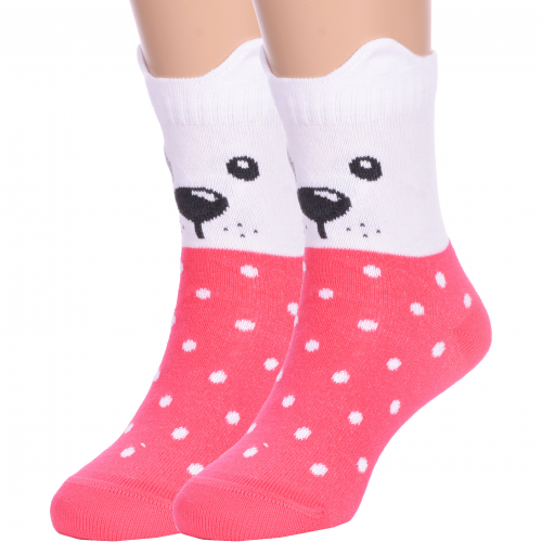 Комплект из 2 пар детских носков conte kids рис. 318, малиновые Conte 2-17С-59СП
