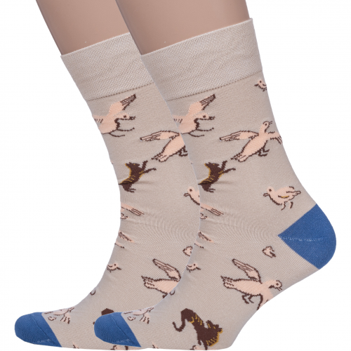 Комплект из 2 пар мужских носков moscowsocksclub №м48 бежевые Moscowsocksclub 2-nm-547