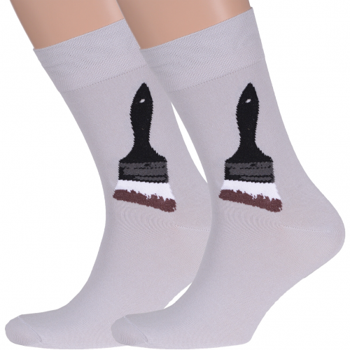 Комплект из 2 пар мужских носков moscowsocksclub №м20 светло-серые с кисточкой Moscowsocksclub 2-nm-237Э