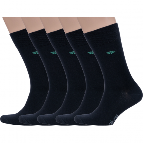 Комплект из 5 пар мужских бамбуковых носков grinston socks (pingons) черные Grinston socks 5-15D11
