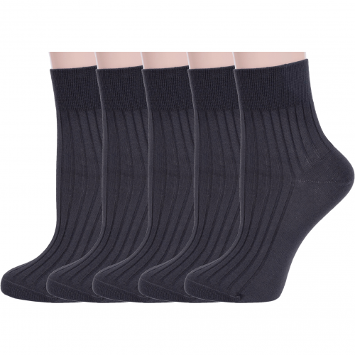 Комплект из 5 пар женских носков rusocks (орудьевский трикотаж) из 100% хлопка темно-серые Rusocks 5-Ж3-11001
