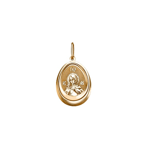 Подвеска-иконка "Святая Марина" из красного золота Юз платина