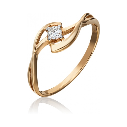 Кольцо с бриллиантом из красного золота Юз платина