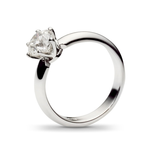 Классическое кольцо с бриллиантом 2 карата из белого золота Небо