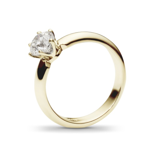 Кольцо с бриллиантом 0.5 карат из желтого золота Небо