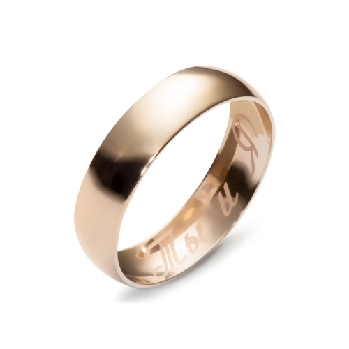Гладкое обручальное Обручальное кольцо из красного золота Эстет