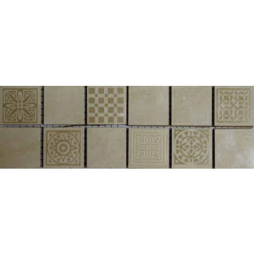 Керамический бордюр Belleza Атриум бежевый мозаичный 6,5х20 см