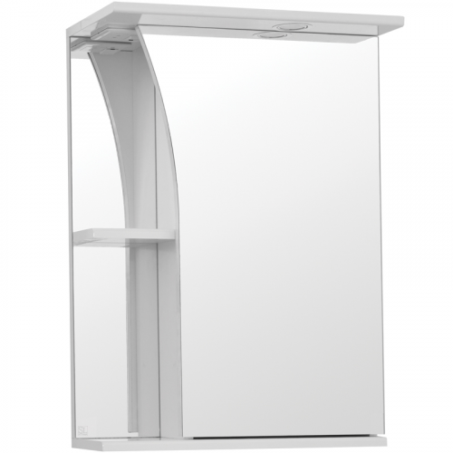 Зеркальный шкаф Style Line Эко стандарт Виола 50 С с подсветкой Белый глянец ЛС-00000117