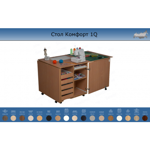 Стол Комфорт 1Q (цвет махагон H3080 ST15) для швейной машины и оверлока