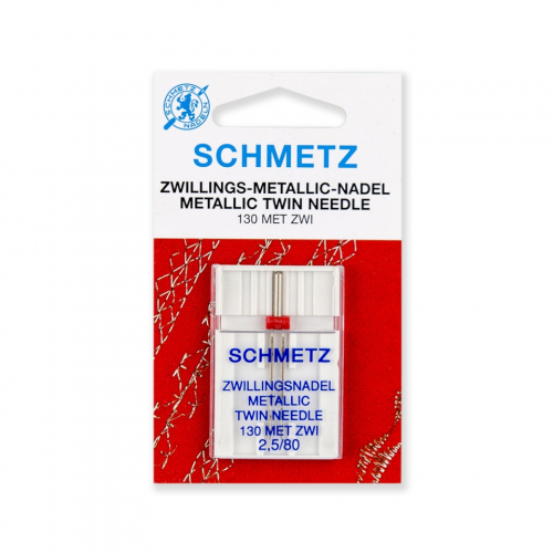 Иглы двойные для металлизированных нитей Schmetz 130/705 ZWI №80/2.5, 1 шт (64:25.2.SCS)