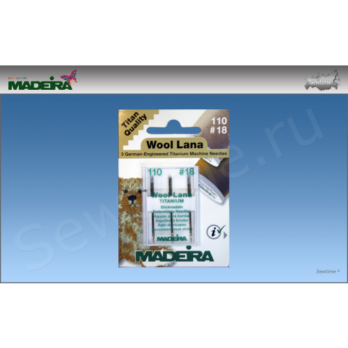 Иглы Madeira 9452 Wool Lana Titanium, 3 шт, №110