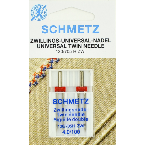 Иглы стандарт двойные Schmetz 130/705H-ZWI №100/4.0, 2 шт