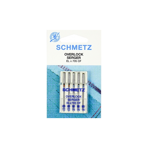 Иглы SCHMETZ для оверлоков (хромированные) №80-90 (5шт.)