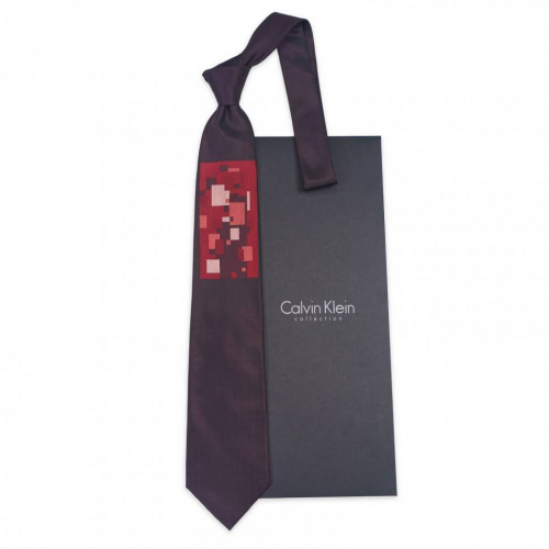 Коричнево-бордовый мужской галстук Calvin Klein 853319