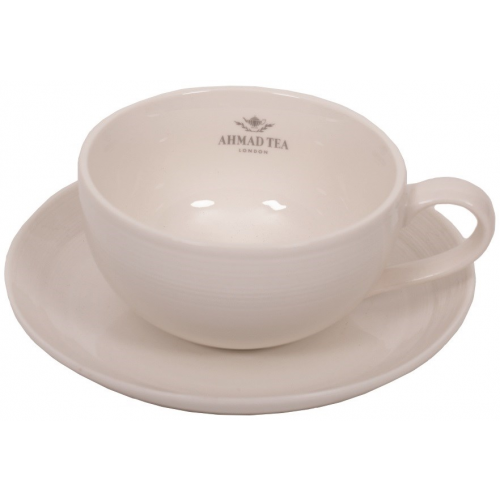 Пара чайная "Ahmad Tea", белая, керамическая, 290 мл