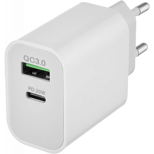 СЗУ Rocket Space Pro USB-A|USB-C 20W PD QC 3.0 Белое