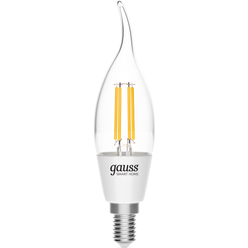 Умная лампочка Gauss 4,5 Вт CF35 E14 прозрачная