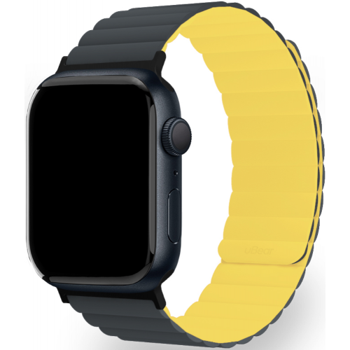 Ремешок для умных часов uBear Mode для Apple Watch 42|44|45|49 mm силиконовый Серый/Желтый (WB10YG01ML-AW)