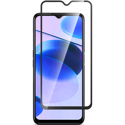 Стекло защитное Realme C30 Черная рамка