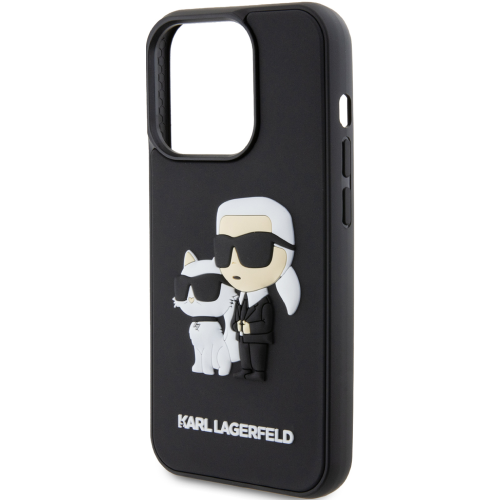 Чехол-накладка Karl Lagerfeld для iPhone 15 Pro 3D Rubber Case Karl and Choupette Черный (KLHCP15L3DRKCNK)